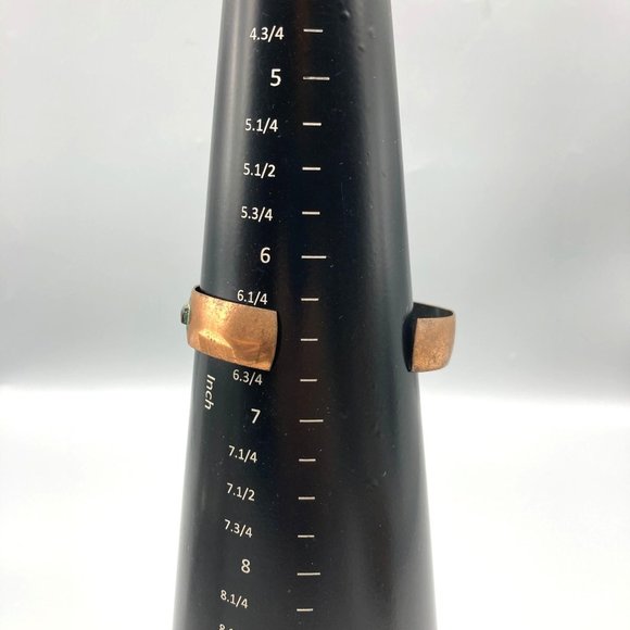 Vintage Genuine Copper Cuff Bracelet, Smooth Wider Band with Ridged Skinny - Picture 4 of 7